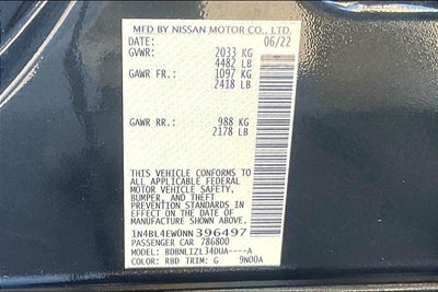 2022 Nissan Altima 2.5 SL