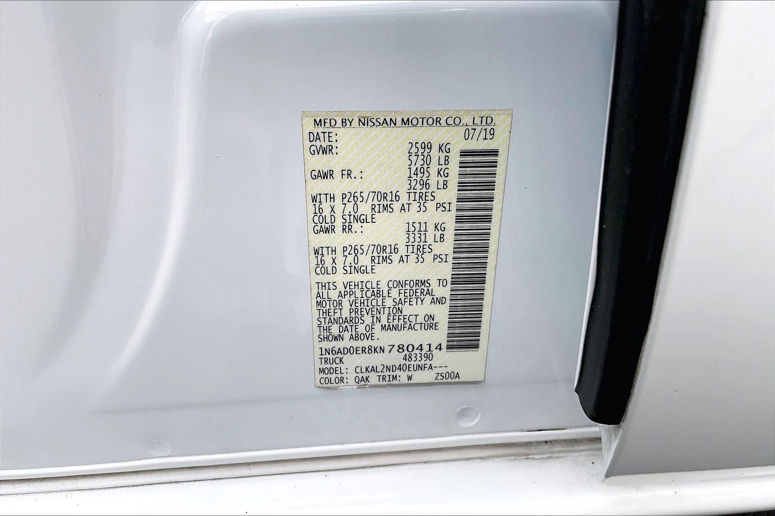 2019 Nissan Frontier SV