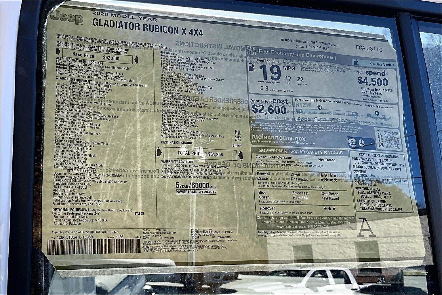 2026 Jeep Gladiator Rubicon X