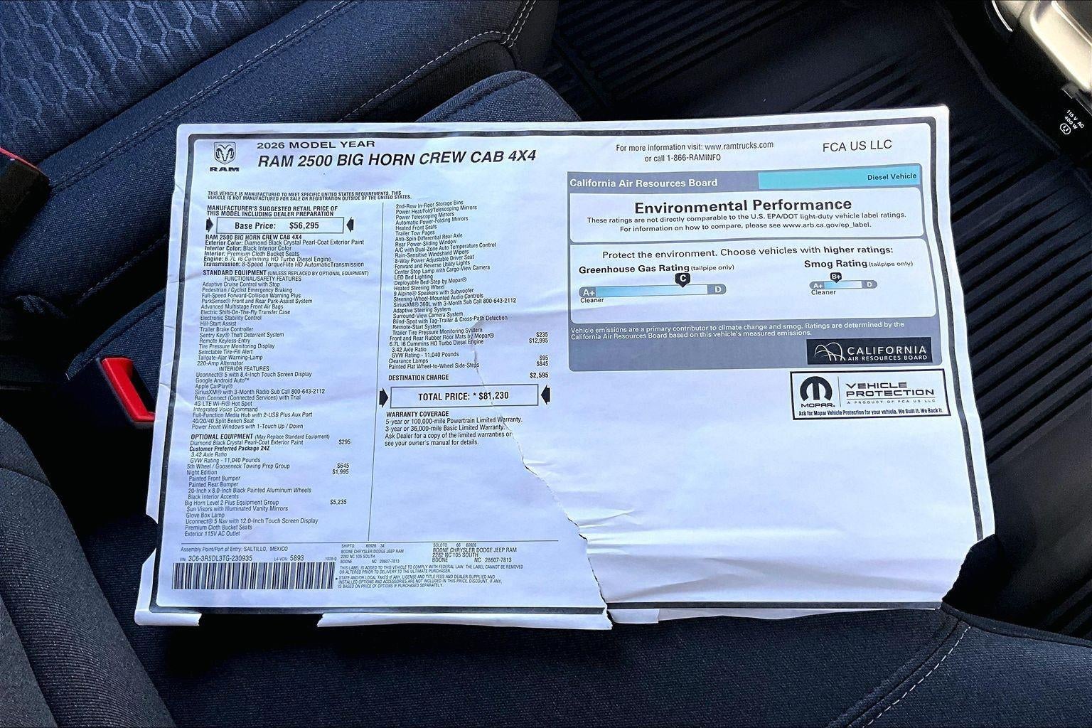 2026 RAM 2500 Big Horn