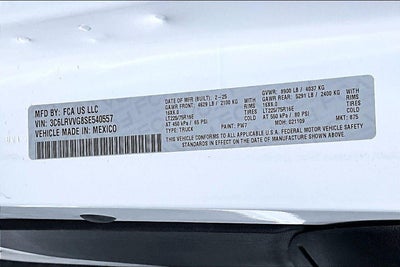 2025 RAM ProMaster Cargo Van Tradesman