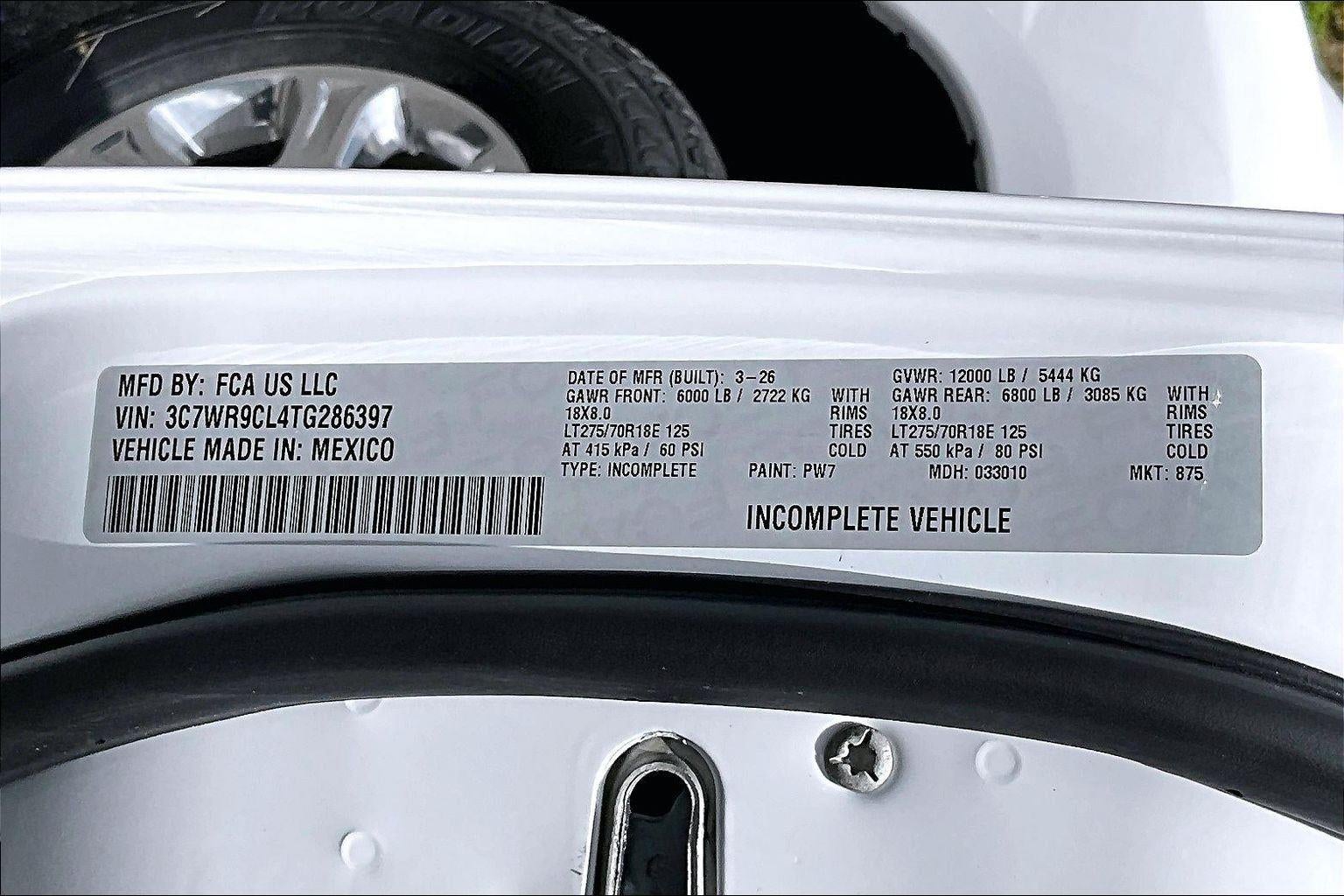 2026 RAM 3500 Crew Cab 60" CA Tradesman