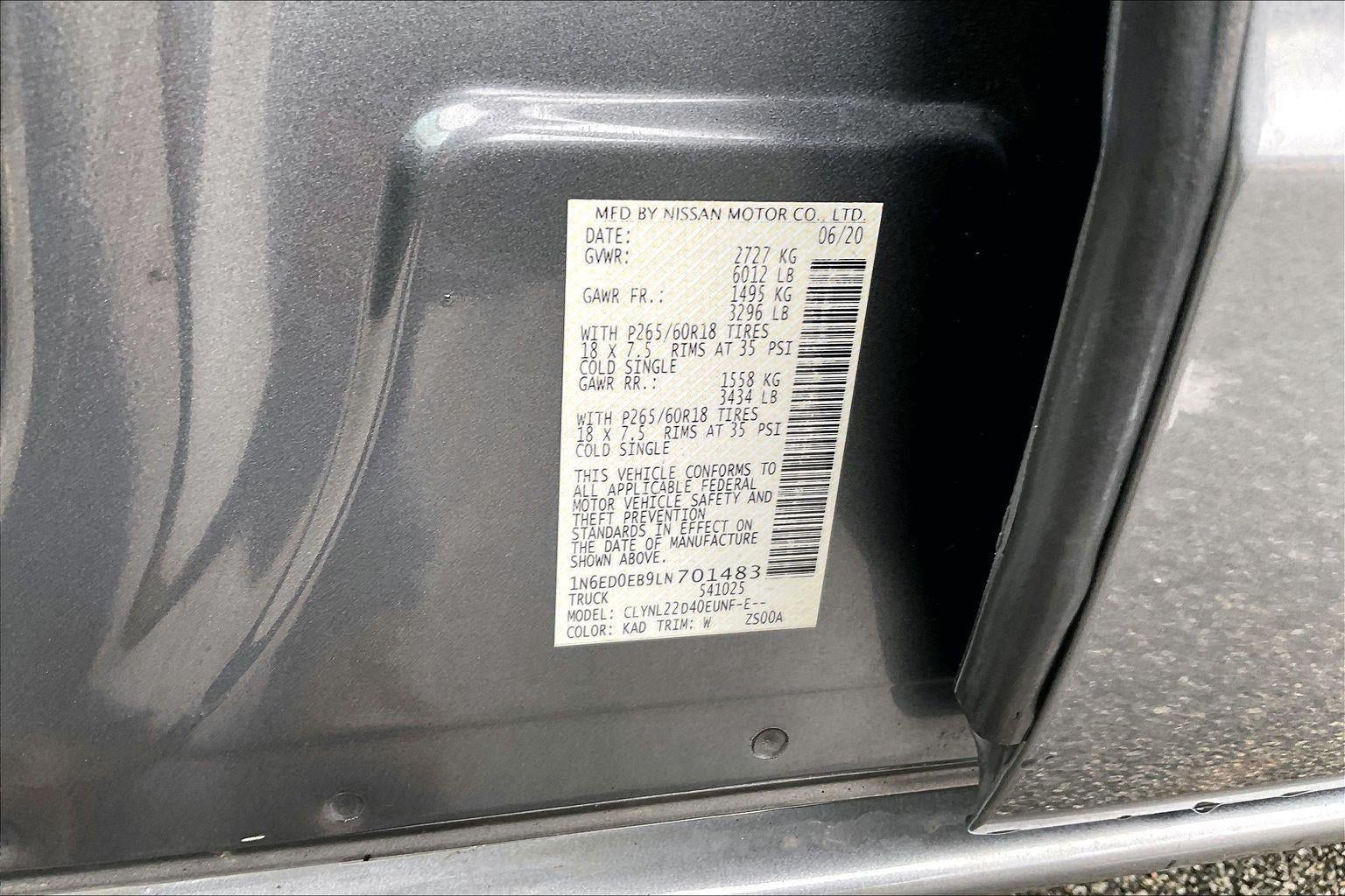 2020 Nissan Frontier SV